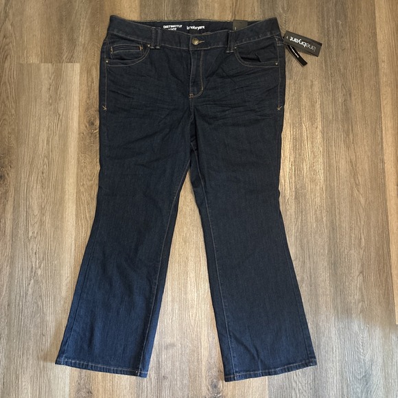 Lane Bryant Denim - Lane Bryant Distinctly Boot Jeans‎ Women's Size 22P Blue Stretch Dark Wash NWT